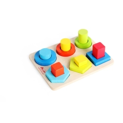 Drewniana układanka Sorter Smily Play AC7666 12 kolorowych elementów w różnych kształtach i kolorach